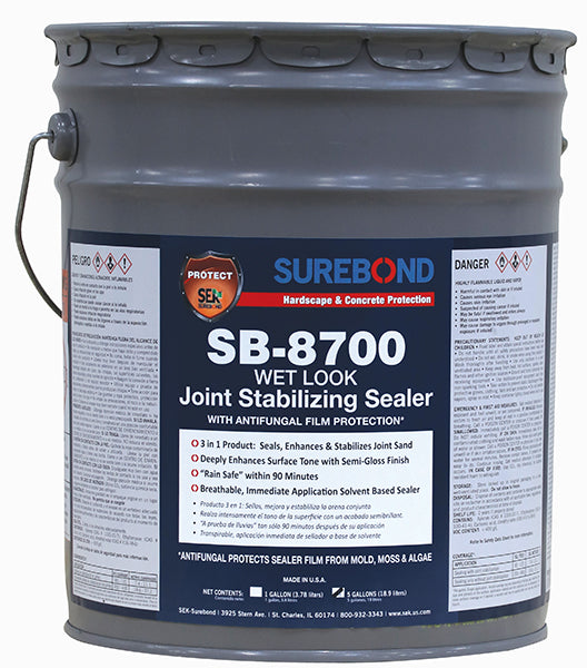 Techo-Bloc SEK - SB-8700 WET-LOOK JOINT STABILIZING SOLV SEALER-5 GAL