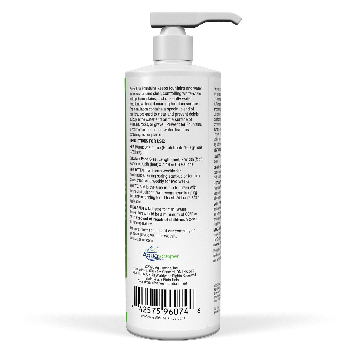 Aquascape PREVENT FOR FOUNTAINS AND WATERFALLS - 16 OZ / 473 ML