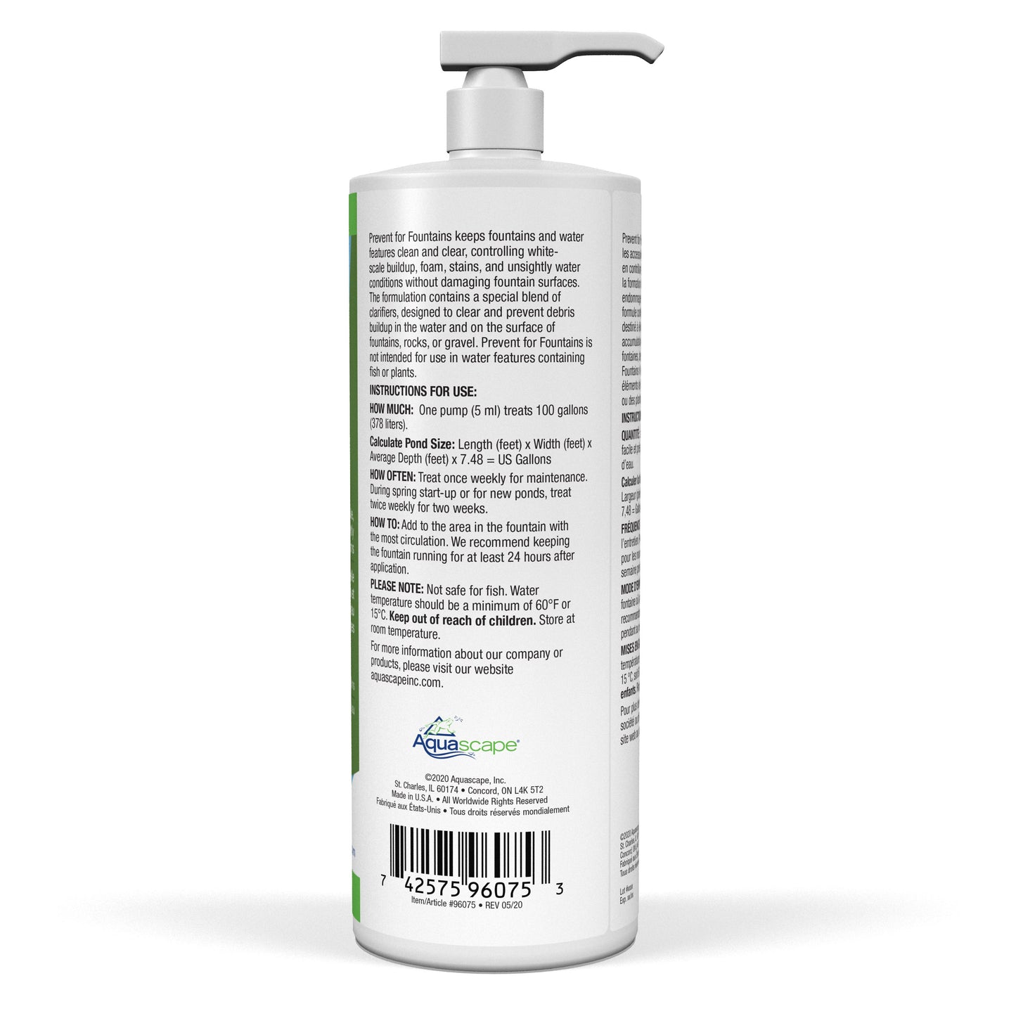 Aquascape PREVENT FOR FOUNTAINS AND WATERFALLS - 32 OZ / 946 ML