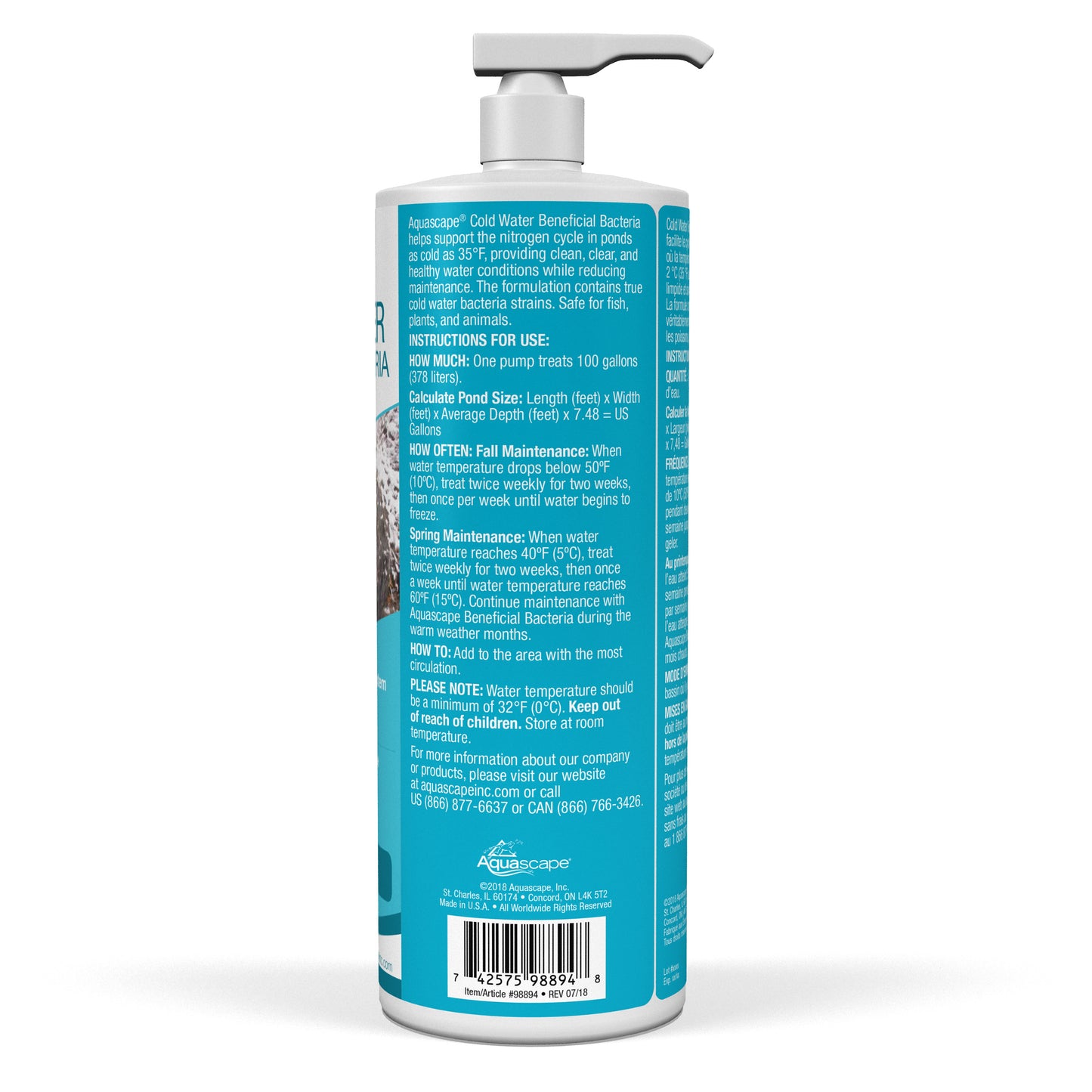 Aquascape COLD WATER BENEFICIAL BACTERIA - 32 OZ / 946 ML