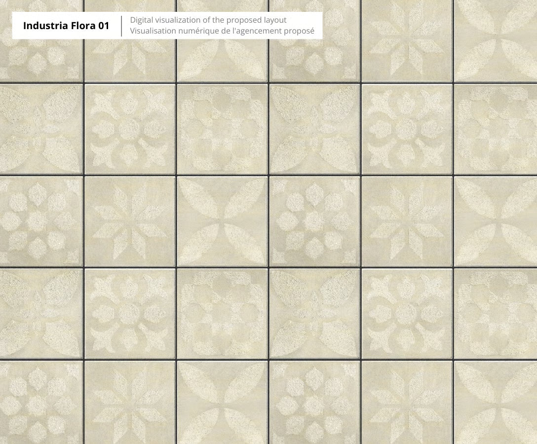 Techo-Bloc INDUSTRIA 600X600X60 HD², FLORA DAISY, BEIGE CREAM Paver