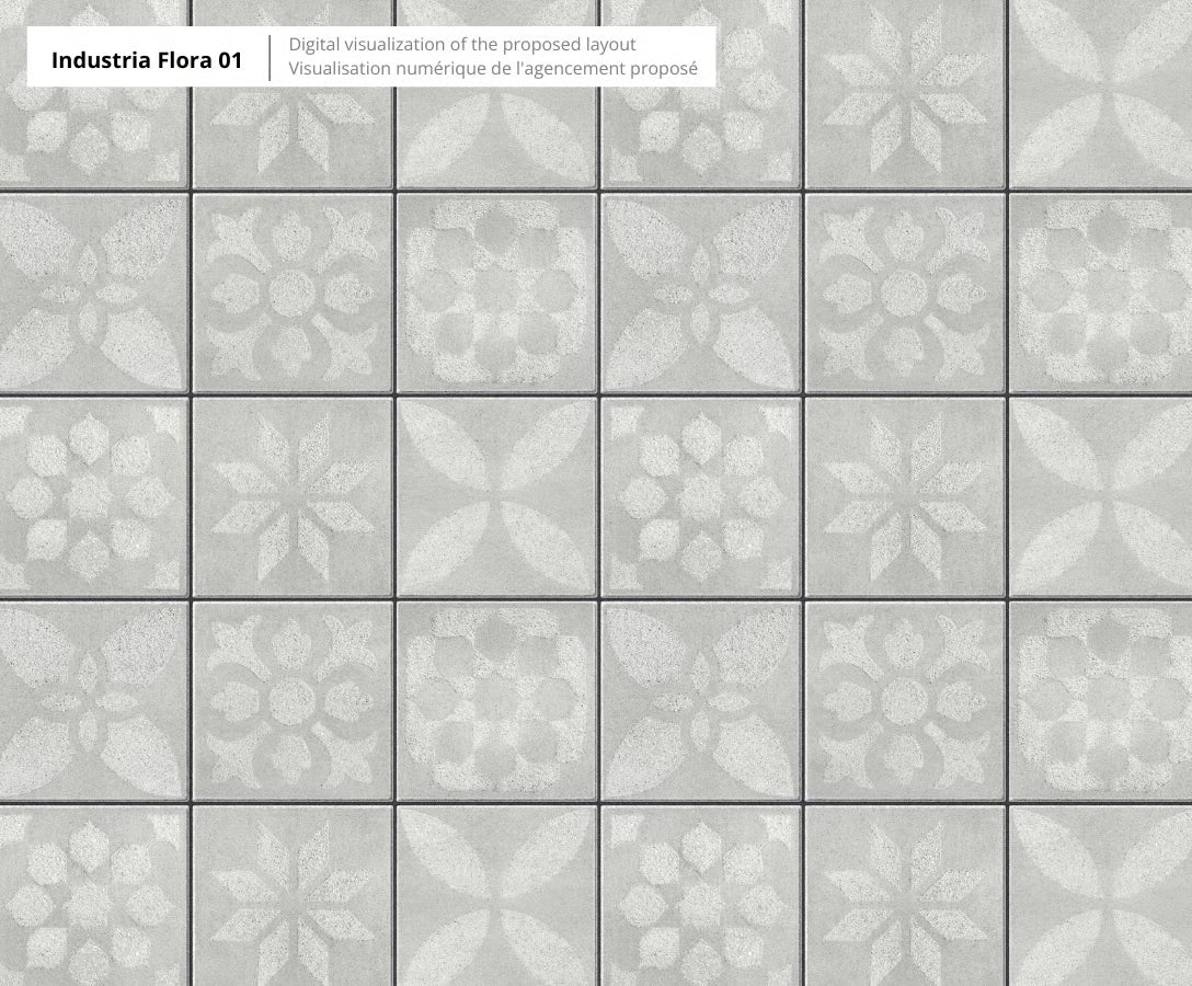 Techo-Bloc INDUSTRIA 600X600X60 HD², FLORA DAISY, GREYED NICKEL Paver