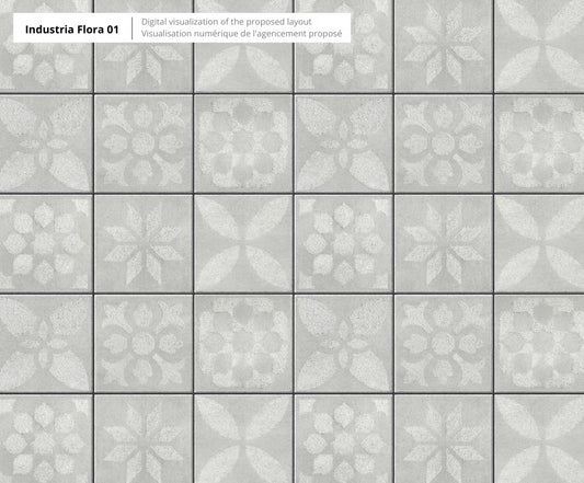 Techo-Bloc INDUSTRIA 600X600X60 HD², FLORA DAISY, GREYED NICKEL Paver