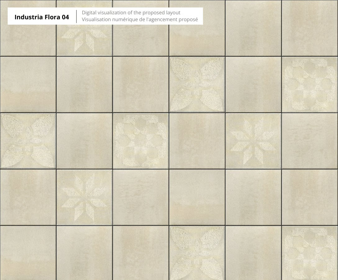 Techo-Bloc INDUSTRIA 600X600X60 HD², FLORA DAISY, BEIGE CREAM Paver