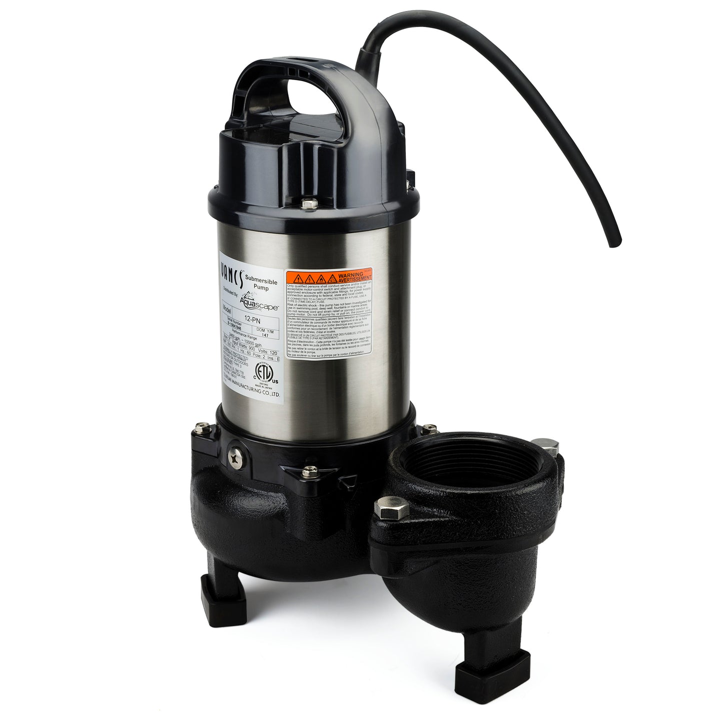 Aquascape 12-PN 10,000 SOLIDS-HANDLING POND PUMP