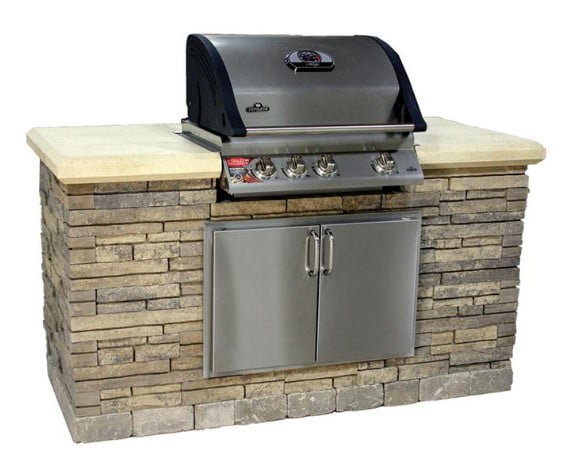 Belgard Sienna/Buff Bordeaux® Grill Island Sienna/Buff NG + Stainless