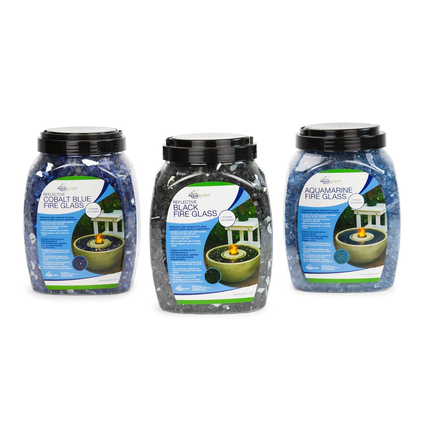 Aquascape 1/4" REFLECTIVE BLACK FIRE GLASS - 10 LB / 4.5KG