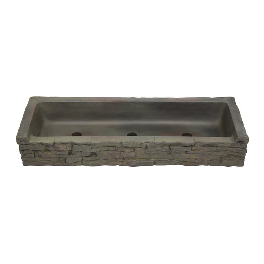 Aquascape STACKED SLATE WALL TOPPER-STRAIGHT FRONT-SPILL
