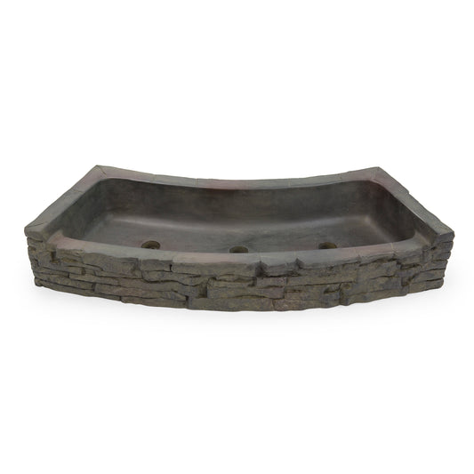 Aquascape STACKED SLATE WALL TOPPER-CURVED REAR-SPILL