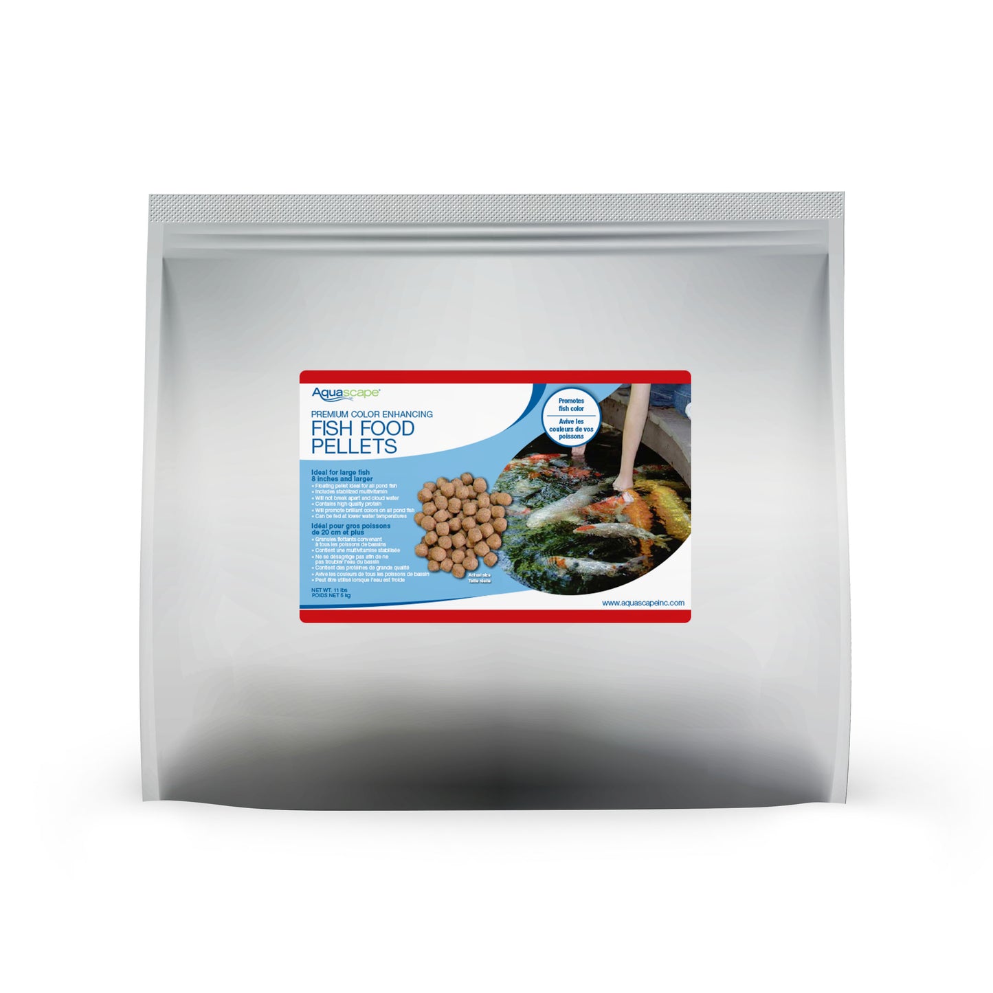 Aquascape PREMIUM COLOR ENHANCING FISH FOOD-LARGE PELLETS - 11 LB / 5 KG