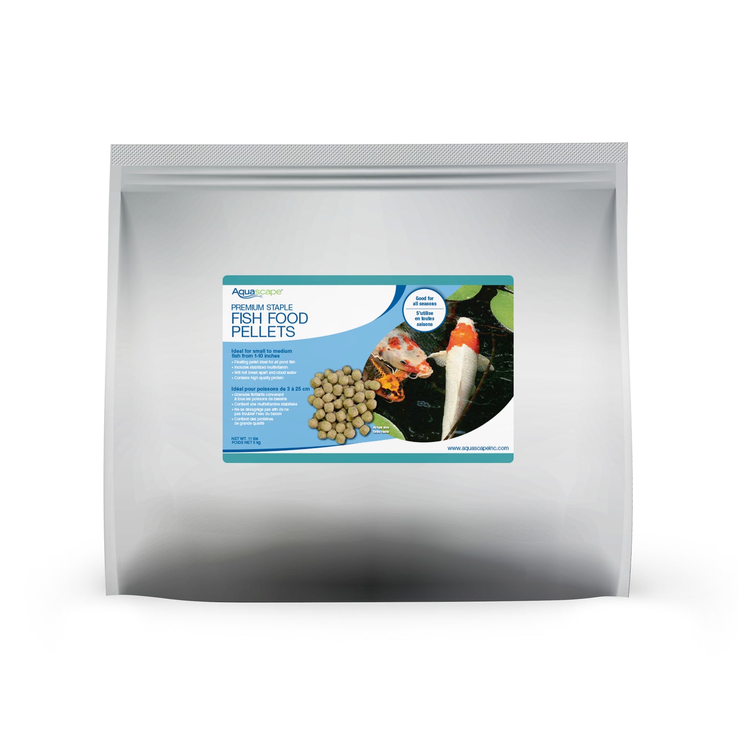 Aquascape PREMIUM STAPLE FISH FOOD-LARGE PELLETS - 11 LB / 5 KG