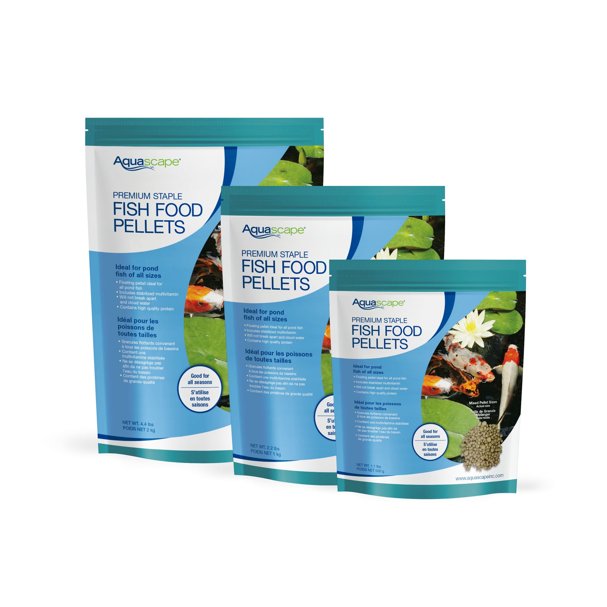 Aquascape PREMIUM STAPLE FISH FOOD-MIXED PELLETS - 4.4 LB / 2 KG