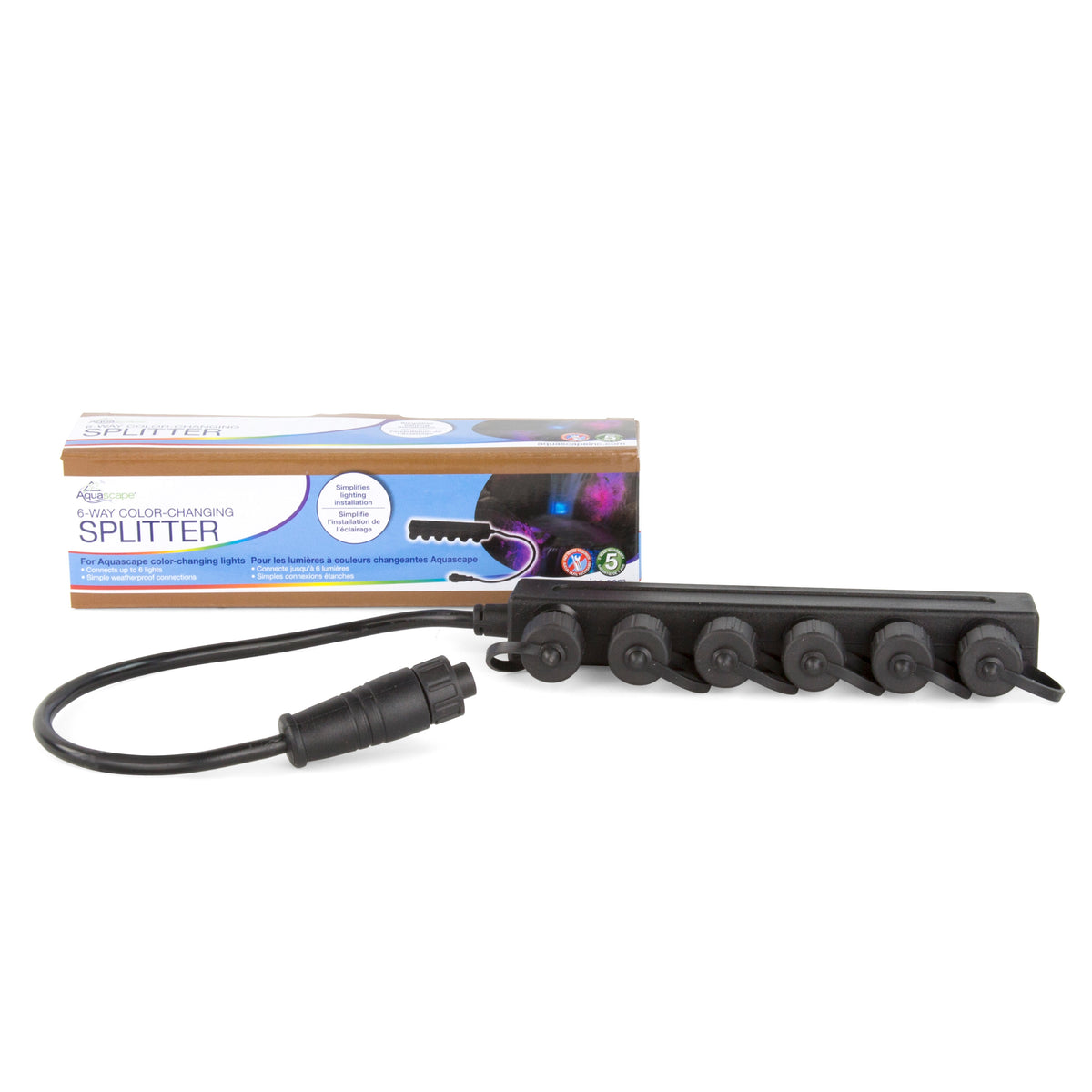 Colorful Splitter Aquascape COLOR-CHANGING LIGHT SPLITTER 6-WAY – Kane County Landscape ...