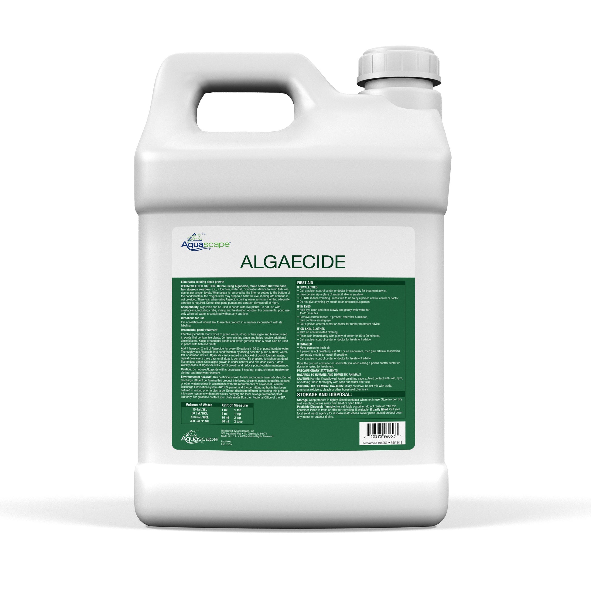 Aquascape ALGAECIDE - 2.5 GAL / 9.46 L