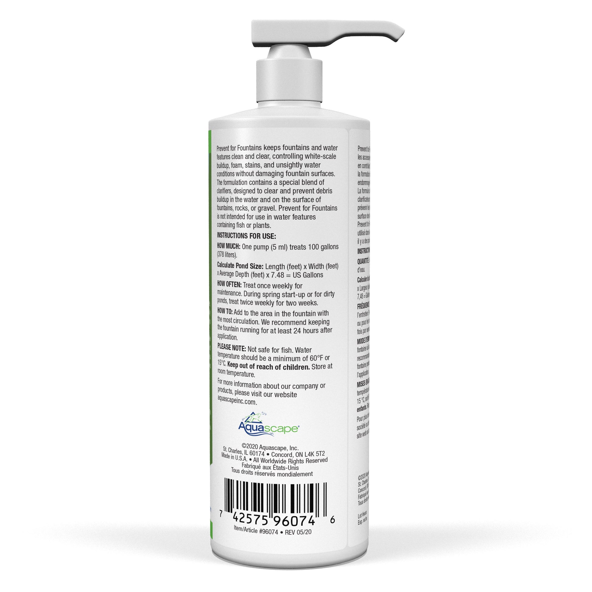 Aquascape PREVENT FOR FOUNTAINS AND WATERFALLS - 16 OZ / 473 ML