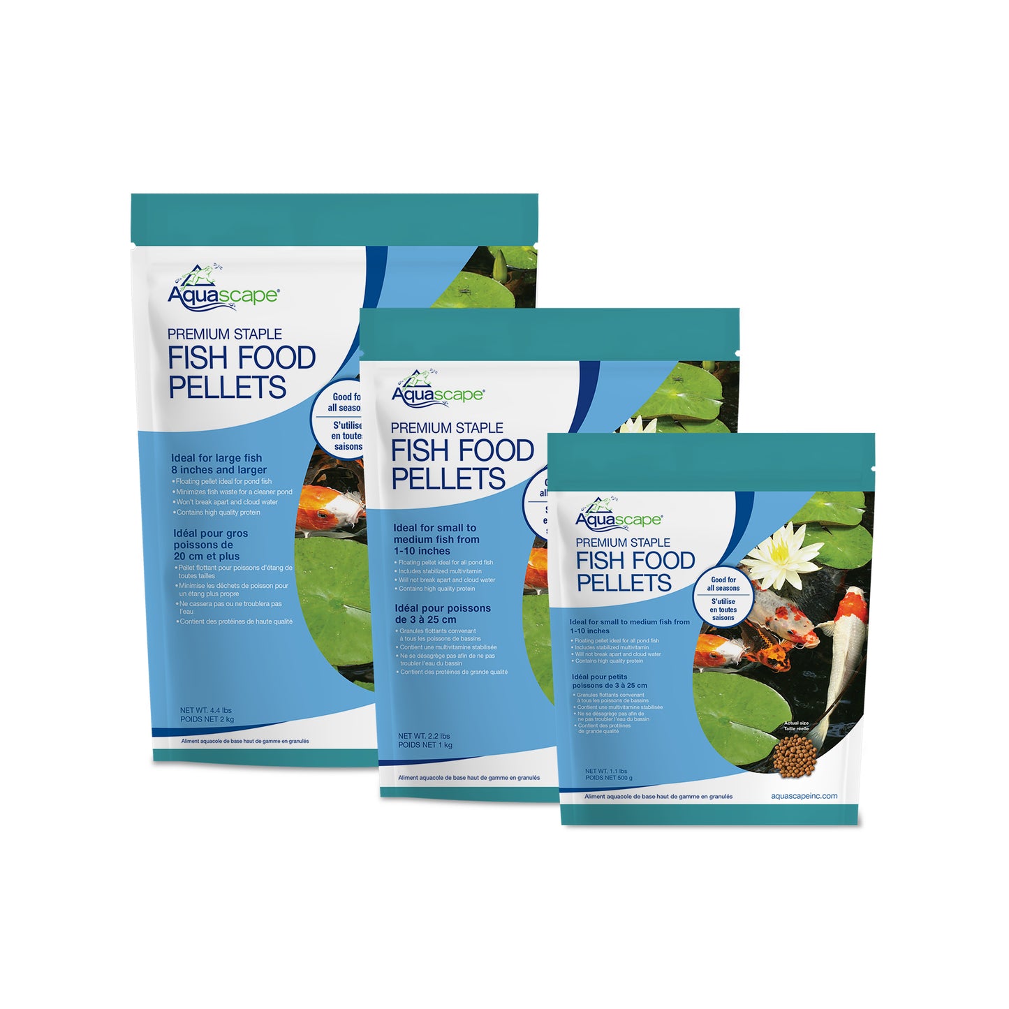 Aquascape PREMIUM STAPLE FISH FOOD-SMALL PELLETS - 2.2 LB / 1 KG
