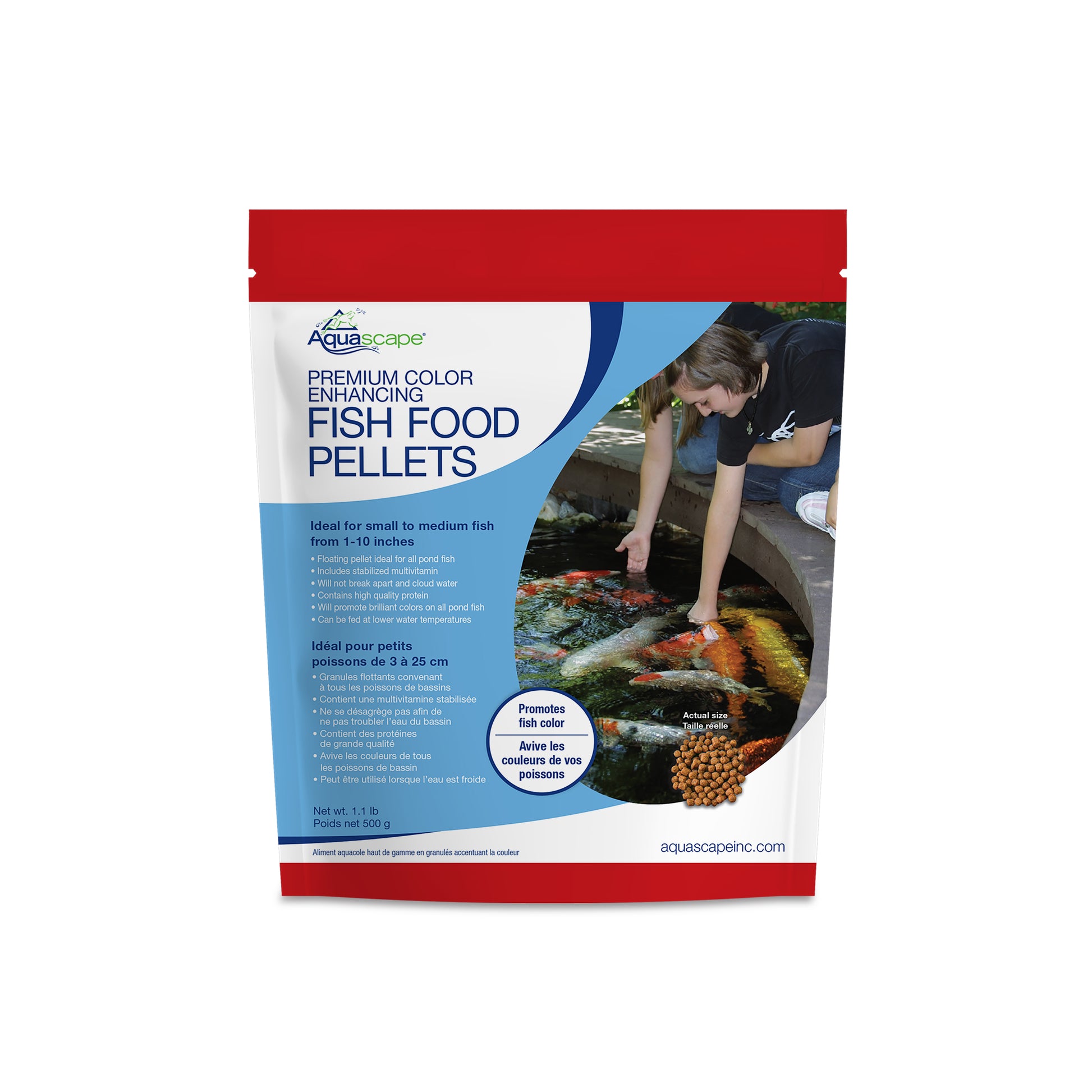 Aquascape PREMIUM COLOR ENHANCING FISH FOOD-SMALL PELLETS - 1.1 LB / 500 G