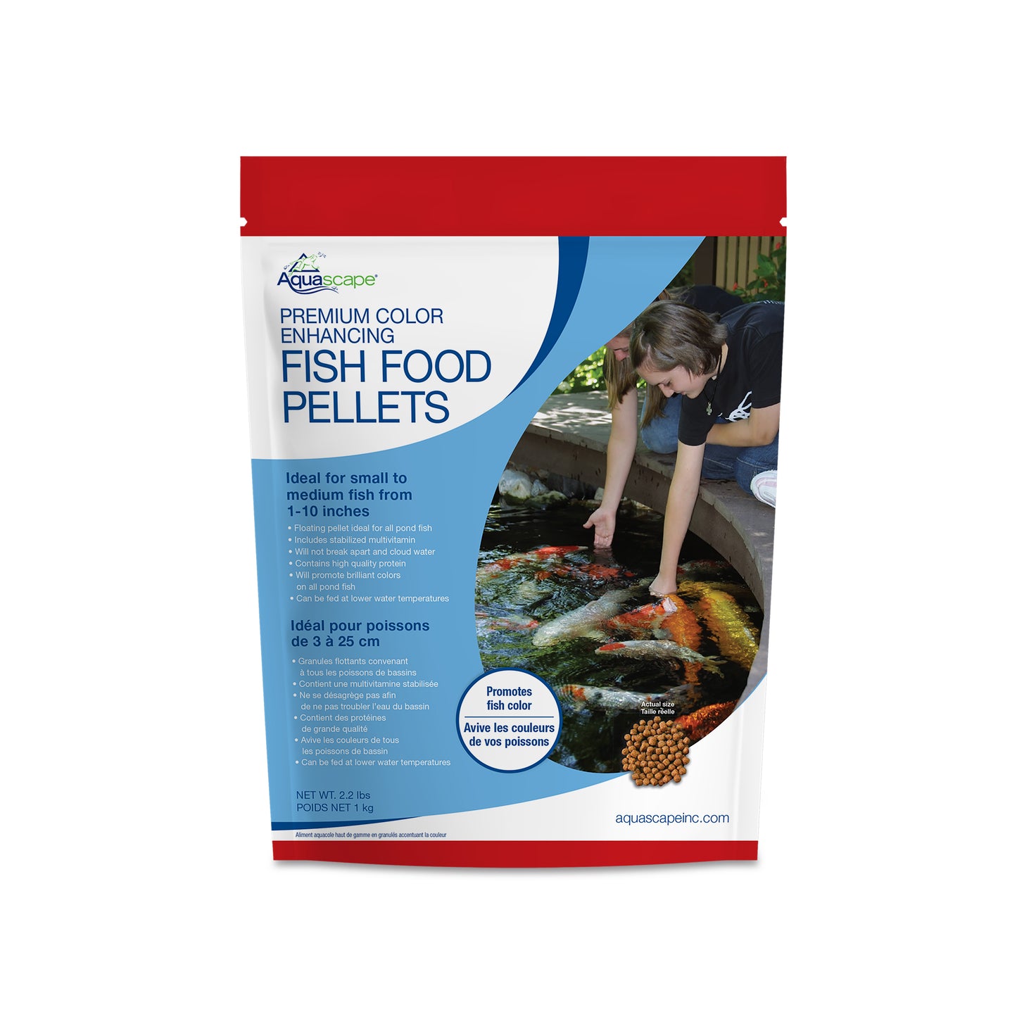 Aquascape PREMIUM COLOR ENHANCING FISH FOOD-SMALL PELLETS - 2.2 LB / 1 KG
