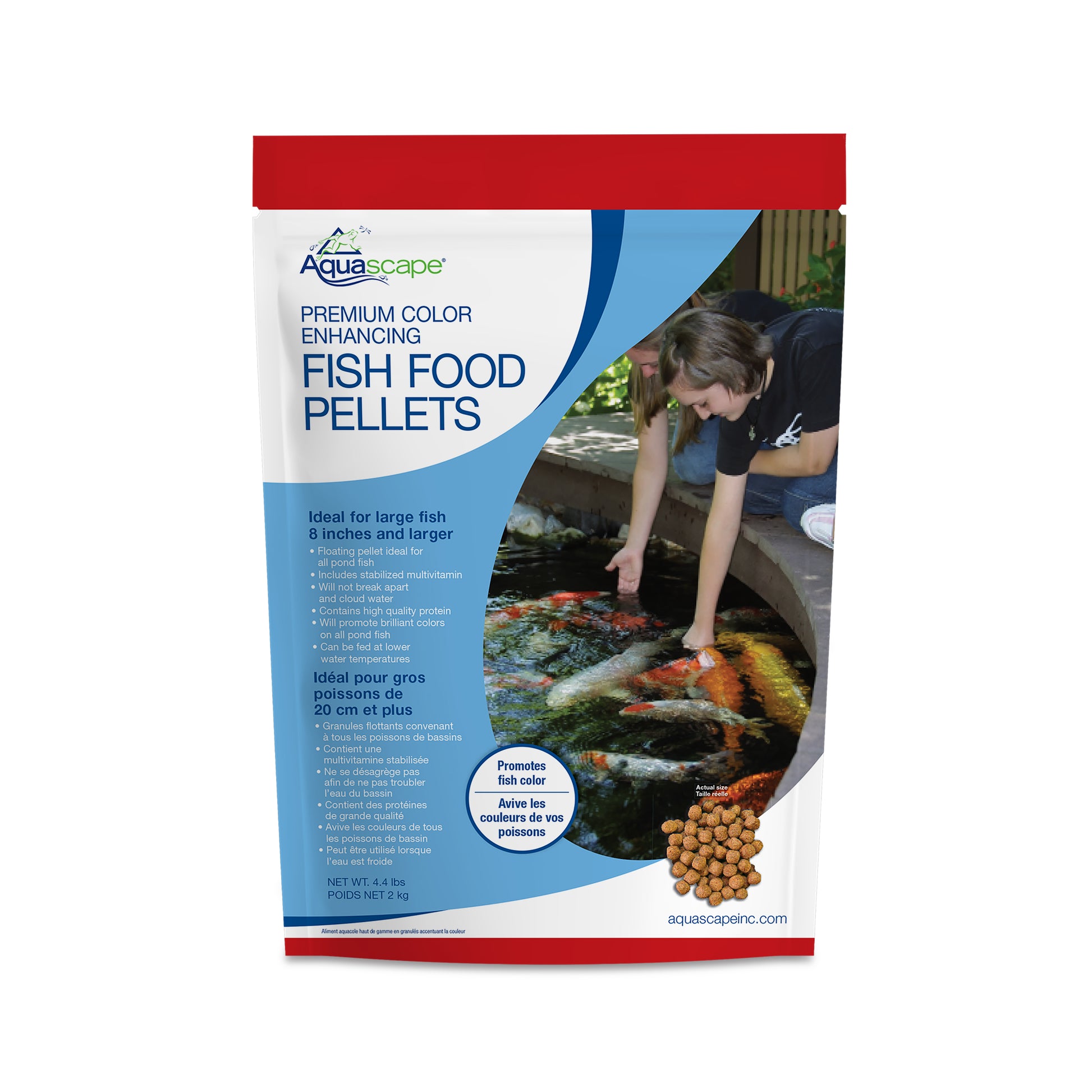 Aquascape PREMIUM COLOR ENHANCING FISH FOOD-LARGE PELLETS - 4.4 LB / 2 KG