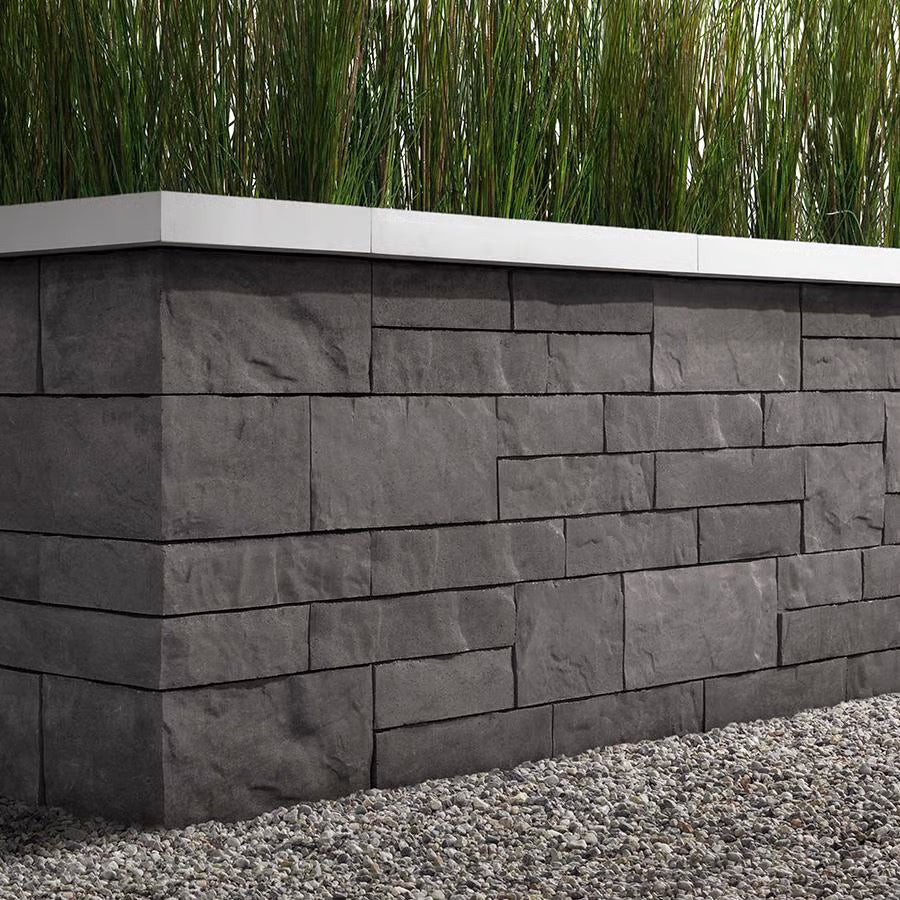 Techo-Bloc BRANDON 180 MM CORNER/PILLAR, SLATE, ONYX BLACK