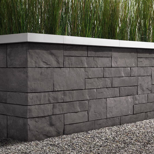 Techo-Bloc BRANDON 180 MM CORNER/PILLAR, SLATE, ONYX BLACK