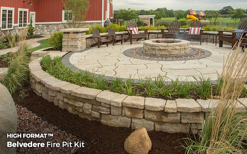 High Format Belvedere Fire Pit LIMESTONE - Plt