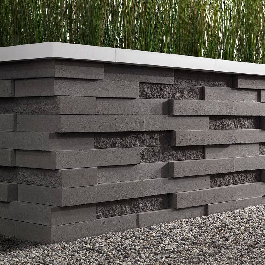 Techo-Bloc GRAPHIX WALL, SMOOTH & SPLIT, ONYX BLACK