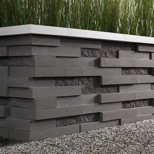 Techo-Bloc GRAPHIX WALL, SMOOTH & SPLIT, ONYX BLACK