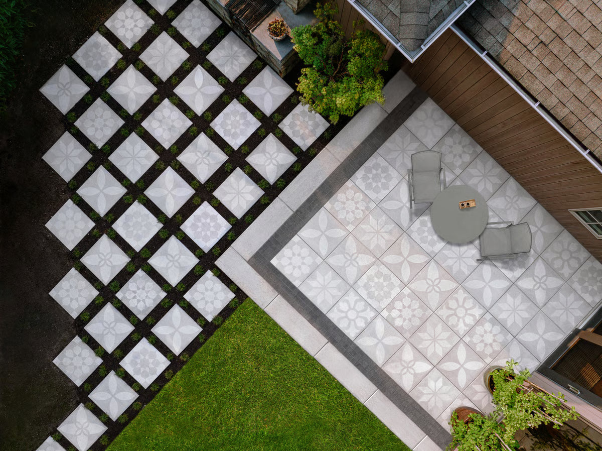 Techo-Bloc INDUSTRIA 600X600X60 HD², FLORA DAISY, GREYED NICKEL Paver