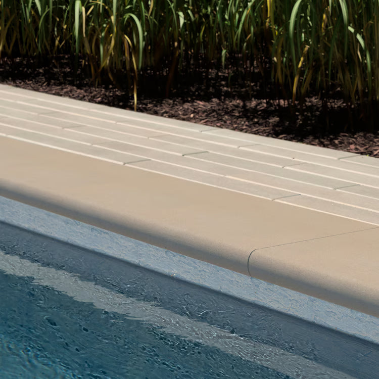 Techo-Bloc NAT.STONE - SANDSTONE BULLNOSE CAP 14X48, BLAS 3F SAWN,BEIGE