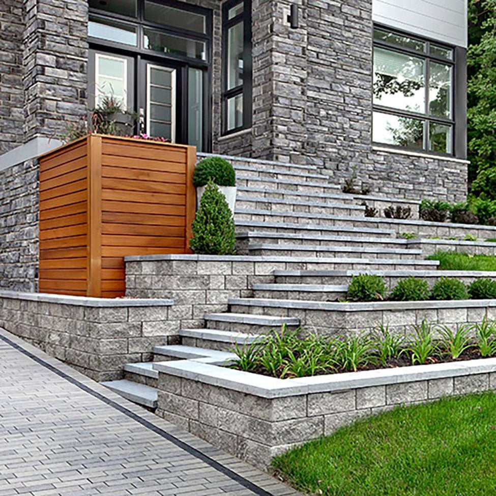 Techo-Bloc SEMMA WALL, DOUBLE-SIDED, SPLIT FACE, SHALE GREY Paver