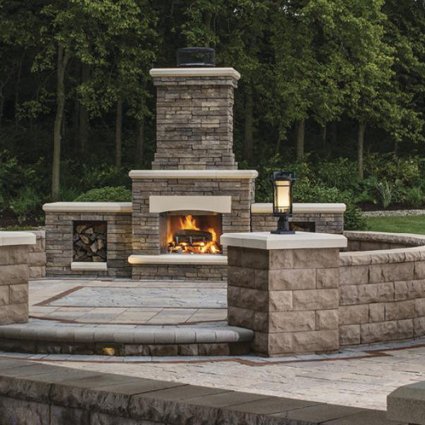 Belgard Pewter/Buff Bordeaux® Fireplace Pewter/Buff Base + Top Paver