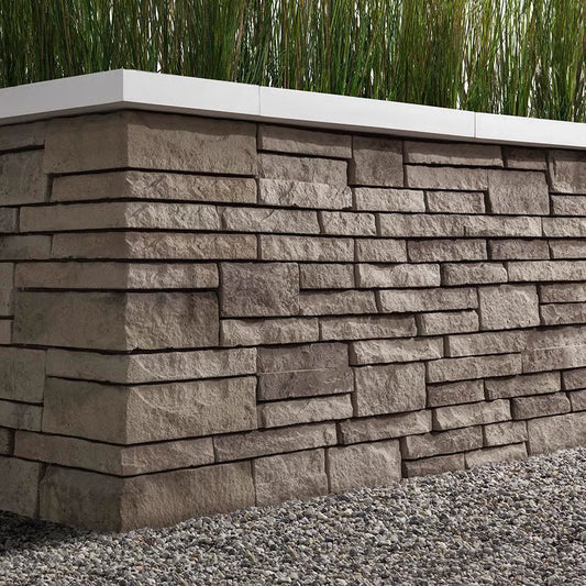 Techo-Bloc PRESCOTT 4.5" CORNER/PILLAR, ROCK GARDEN BROWN