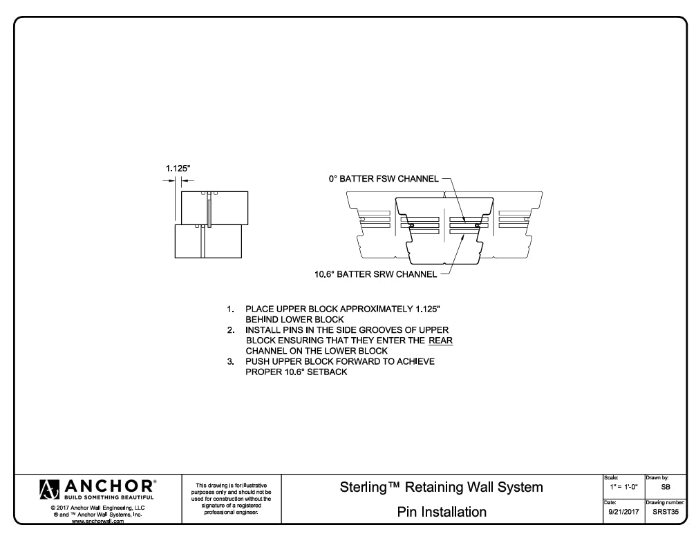 Belgard NA Sterling Pins-Must be purchased in increments of 100 pins (1 box).
