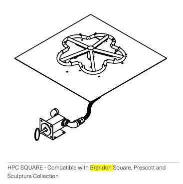 Techo-Bloc HPC - FIREPIT BRANDON SQUARE-PUSH BUTTON IGNITION