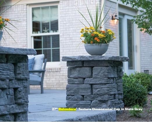 High Format 34x34 Column Cap 6/pallet SLATE GRAY - Plt