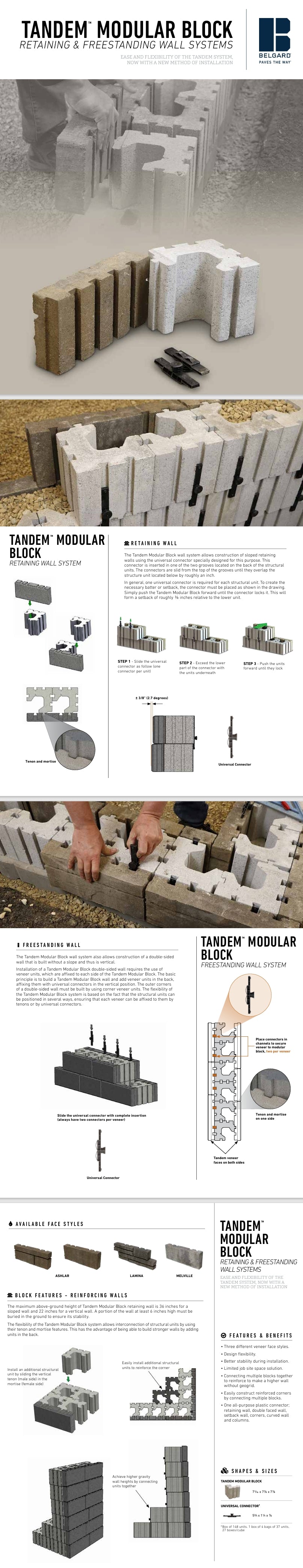 Belgard Gray Tandem Modular Block (1 box of 148 connectors included with pallet) Paver
