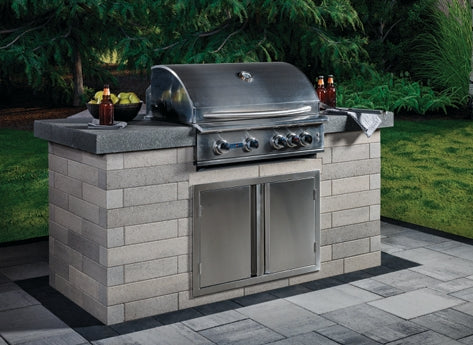 Belgard Scandina Gray/Midnight Melville Grill Island LP Scandina Gray/Midnight + Stainless Paver Paver