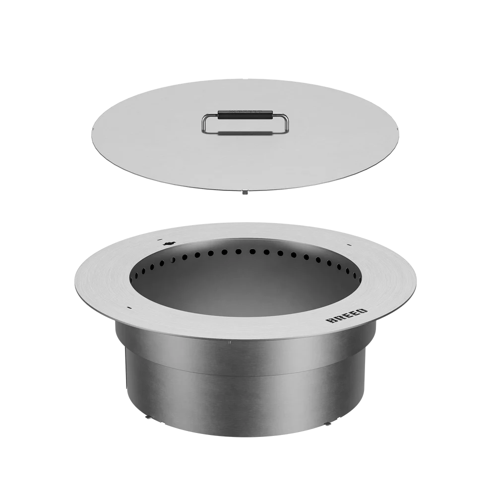 High Format Breeo Smokeless SS Fire Pit Liner ROUND w/ Lid - Ea