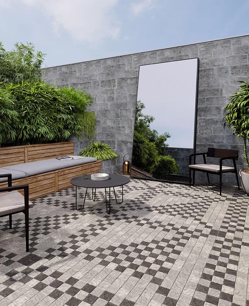 Techo-Bloc SQUADRA, [73.41 SF], SLATE, ONYX BLACK Paver