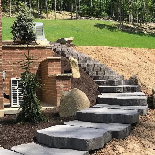 Techo-Bloc MAYA STEP [4], SLATE, ROCK GARDEN BROWN