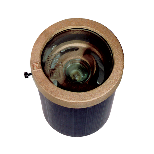 Cast MR-16 Well Light with convex lens in bronze ring