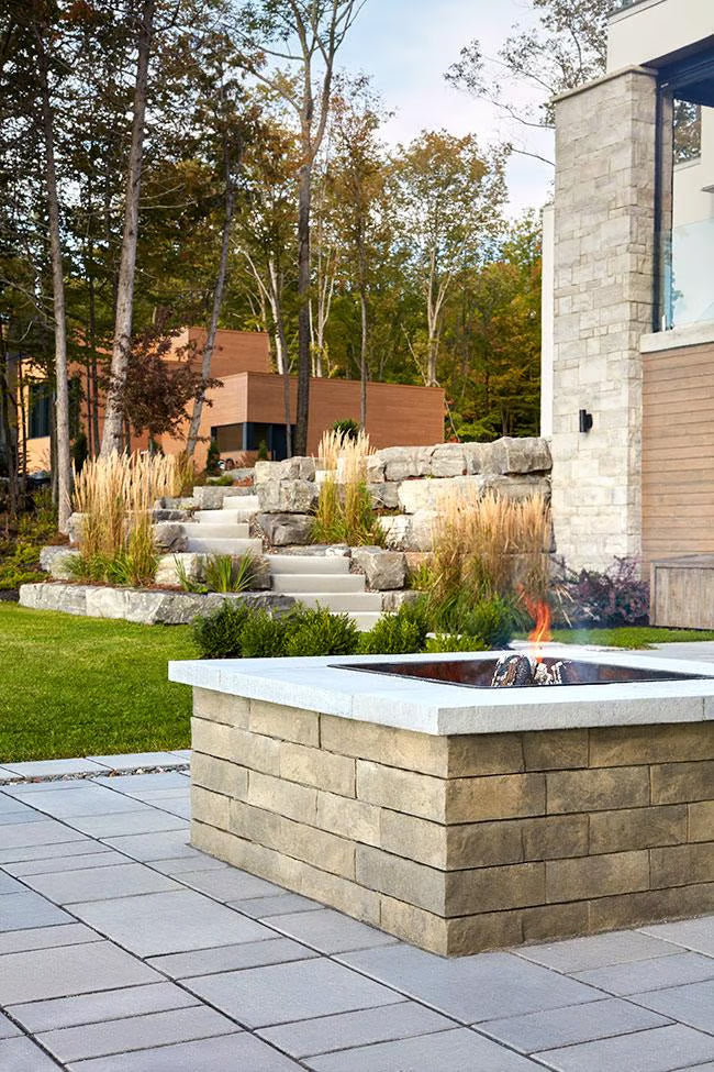 Techo-Bloc BRANDON 90MM FIRE PIT, SQUARE [NO SLEEVE], CHESTNUT BROWN