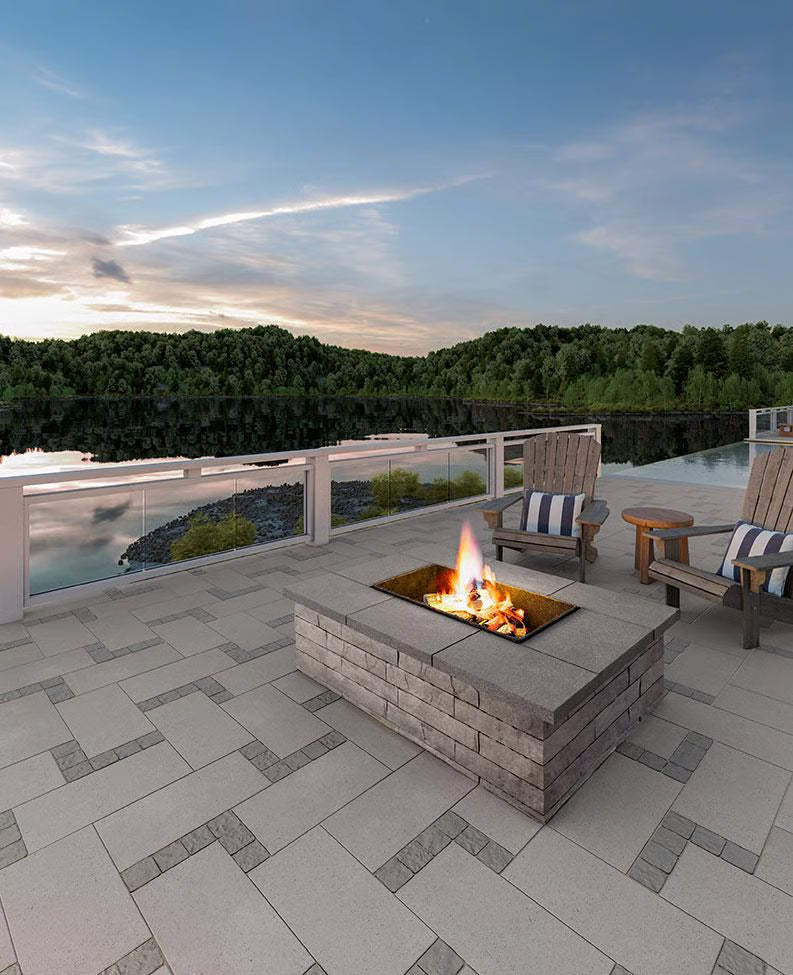 Techo-Bloc BRANDON 90MM FIRE PIT, RECTANGLE [NO SLEEVE], SHALE GREY