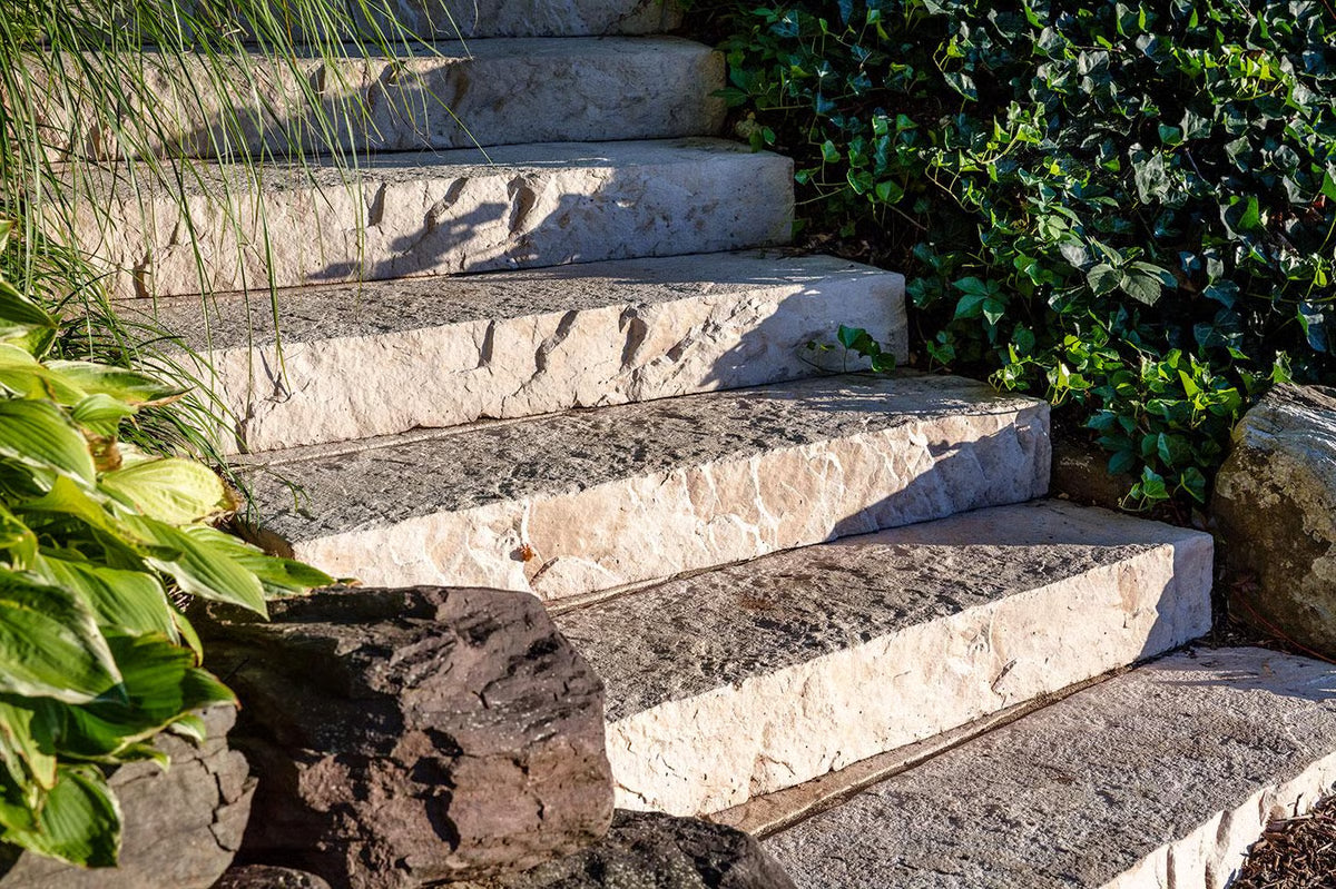 Techo-Bloc ROCKA 48" STEP, DOUBLE-SIDED, ROCK GARDEN BROWN