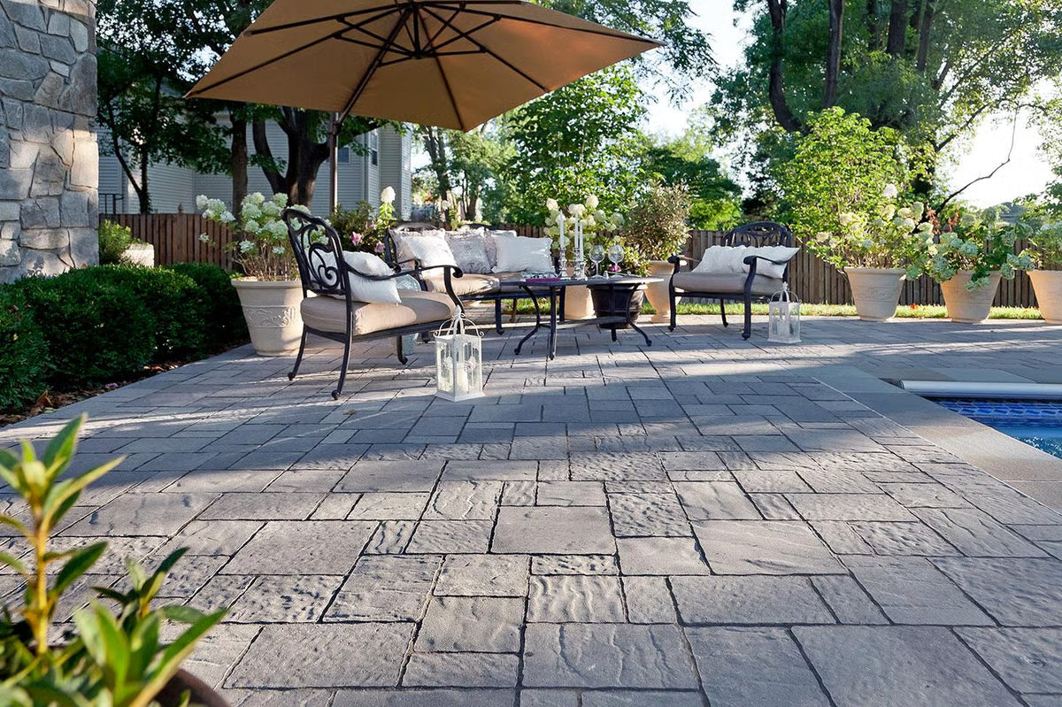 Techo-Bloc MISTA RANDOM PERMEABLE, SLATE, SHALE GREY Paver