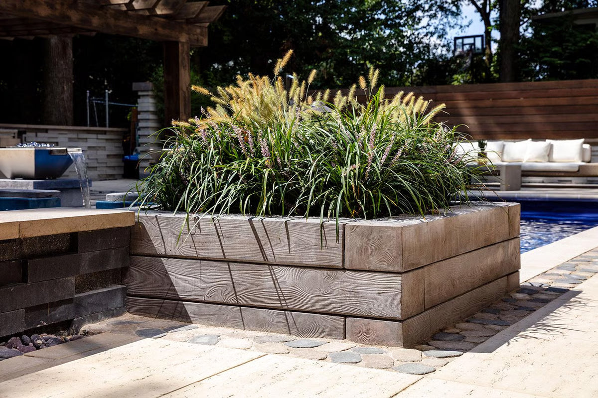 Techo-Bloc BOREALIS WALL/CURB, DOUBLE SIDED, SMOKED PINE