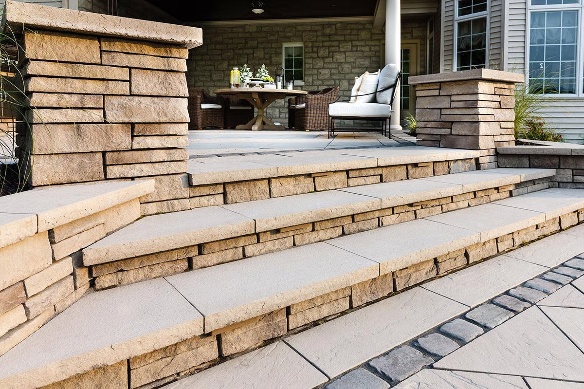 Techo-Bloc PRESCOTT 4.5" WALL, ROCK GARDEN BROWN