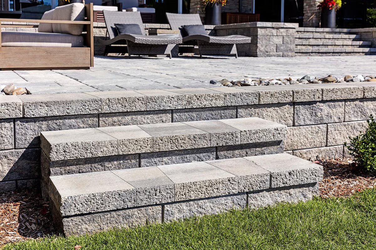Techo-Bloc SEMMA WALL, DOUBLE-SIDED, SPLIT FACE, CHAMPLAIN GREY Paver