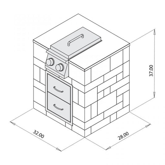 ROCHESTER KITCHEN SIDE BURNER NG CASCADE/VISCON WHITE